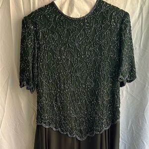 Elegant Green Beaded Dress